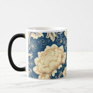 Tasse en céramique florale vintage   Botanica bleu