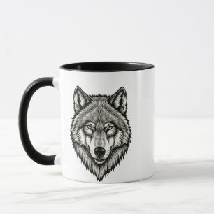 Tasse en céramique Geometric Wolf Art