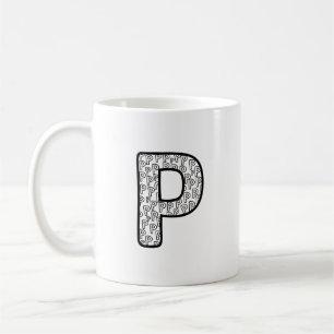 Tasse en céramique personnalisée Lettre P