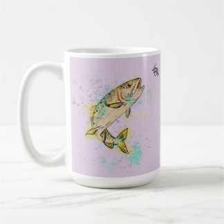 Tasse en céramique personnalisée Truite arc-en-cie