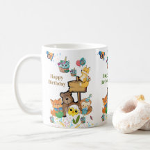 Tasse en céramique Renard Ourson Poussins Oiseau C