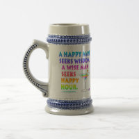Tasse en grès à bière Happy Hour pour homme sage