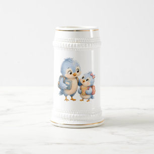 Tasse en grès Bière Frères et Sœurs Oiseau Bleu