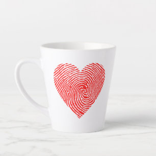 Tasse en latte d'encre cardiaque