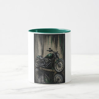 Tasse en mosaïque d'art Bobber de la forêt émeraud