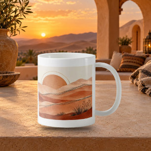Tasse en paysage en terre cuite de nomade du déser