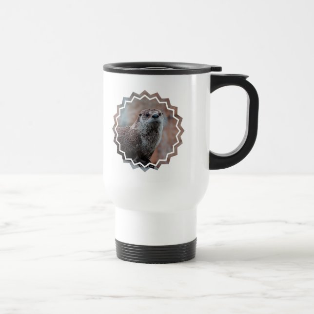 Tasse en plastique de voyage de photo de loutre (Droite)