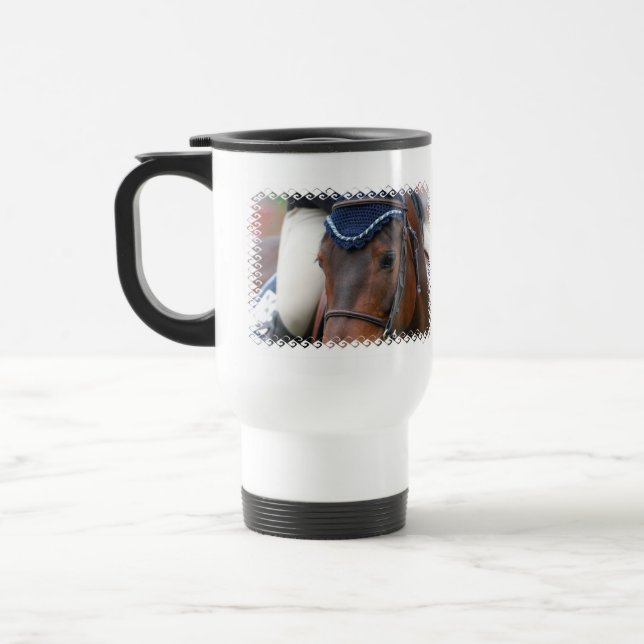 Tasse en plastique de voyage de profil de cheval (Gauche)