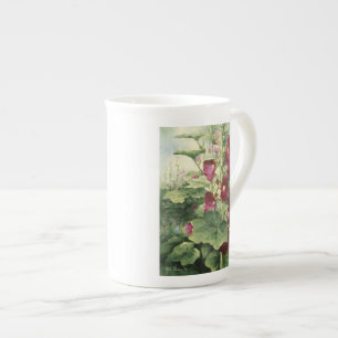 Tasse En Porcelaine 0536 roses trémière de Bourgogne