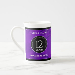 Tasse En Porcelaine 12ème anniversaire de la Mariage de soie