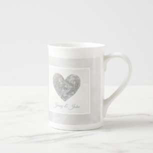 Tasse En Porcelaine 15e anniversaire de Mariage coupe coeur en cristal