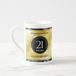 Tasse En Porcelaine 21ème anniversaire de Mariage en laiton
