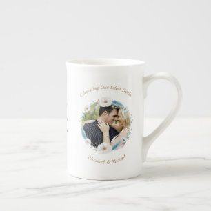 Tasse En Porcelaine 2 x Mariage photo Anniversaire TOUTES LES ANNÉES B
