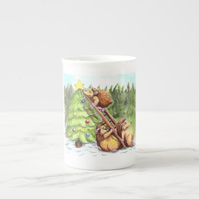 Tasse En Porcelaine 3 choupissons de Noël (Devant)