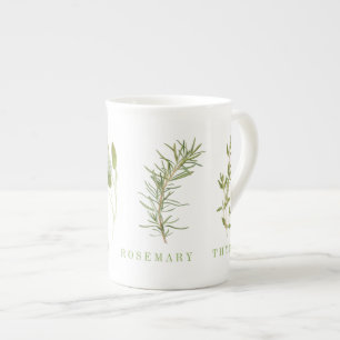 Tasse En Porcelaine 4 HERBES FRAÎCHES Bone China Mug