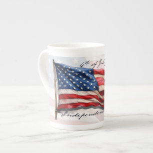 Tasse En Porcelaine 4 juillet – Célébrez avec le drapeau américain