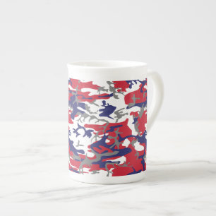 Tasse En Porcelaine 4 juillet, Jour de l'Indépendance, Gris Camouflage