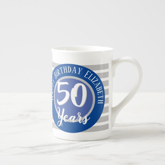 Tasse En Porcelaine 50 ans Anniversaire Commémoratif Os Chine Mug (Droite)