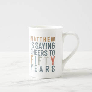 Tasse En Porcelaine 50e anniversaire accessoires de fête ou cadeau