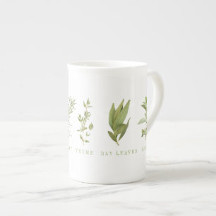 Tasse En Porcelaine 6 HERBES FRAÎCHES Bone China Mug