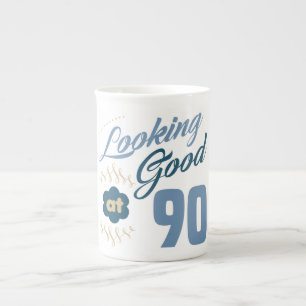 Tasse En Porcelaine 90e anniversaire à l'air bon