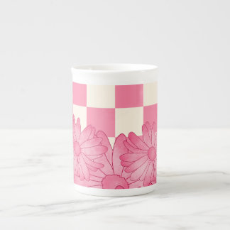 Tasse En Porcelaine à damiers Floral Pattern Coquette Spécialité Mug