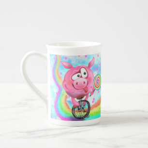 Tasse En Porcelaine Acrobat Pig Bone China Mug