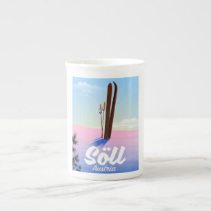 Tasse En Porcelaine Affiche de voyage de ski à Söll, Autriche