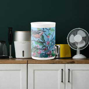 Tasse En Porcelaine Affirmation 'Bonjour' Art unique