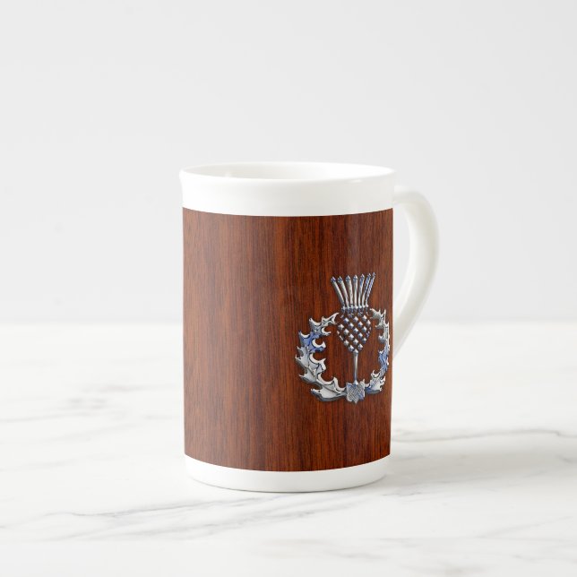 Tasse En Porcelaine Agrandissement en bois d'acajou écossais en chardo (Devant droit)