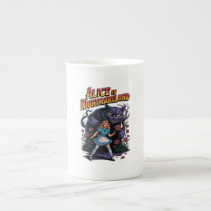 Tasse En Porcelaine Alice in Nightmareland - Dessin noir