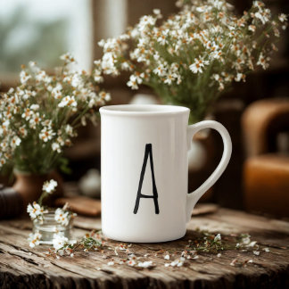 Tasse En Porcelaine Alphabet Cadeau moderne Monogramme os Chine Mug