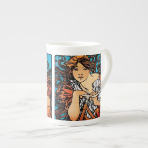 Tasse En Porcelaine Alphonse Mucha - Cycles Perfecta Art nouveau rétro