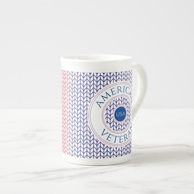 Tasse En Porcelaine AMÉRICAIN VÉTÉRAN Bone China Mug (Devant droit)