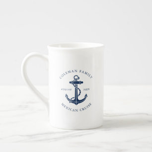 Tasse En Porcelaine Ancre de bateau nautique de croisière familiale pe