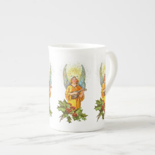 Tasse En Porcelaine Ange avec houx et mandoline