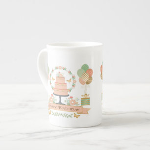 Tasse En Porcelaine anniversaire rustique chic et moderne