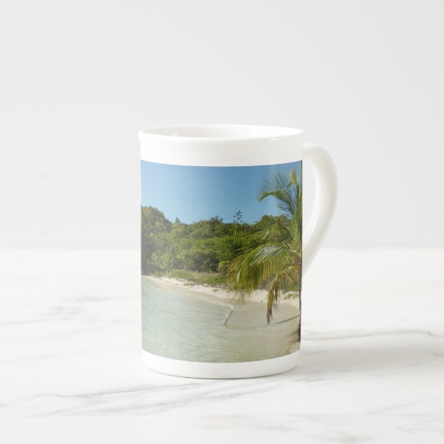 Tasse En Porcelaine Antiguan Beach Beautiful Tropical Landscape (Devant droit)