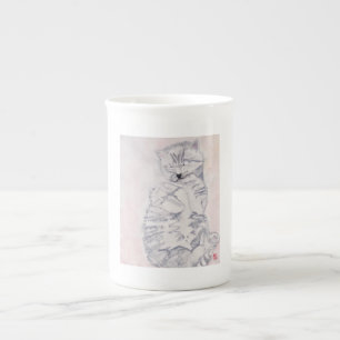 Tasse En Porcelaine Aquarelle de Kitten par Karen Poppy - Mug
