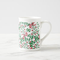 Aquarelle de Noël Rustique Mistletoe