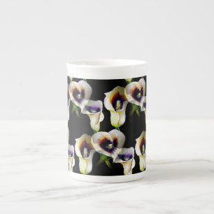 Tasse En Porcelaine Aquarelle Sublime Arum Calla Lilies