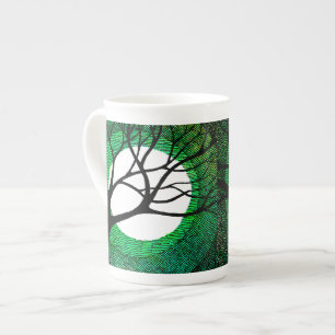Tasse En Porcelaine Arbre et lune - vert