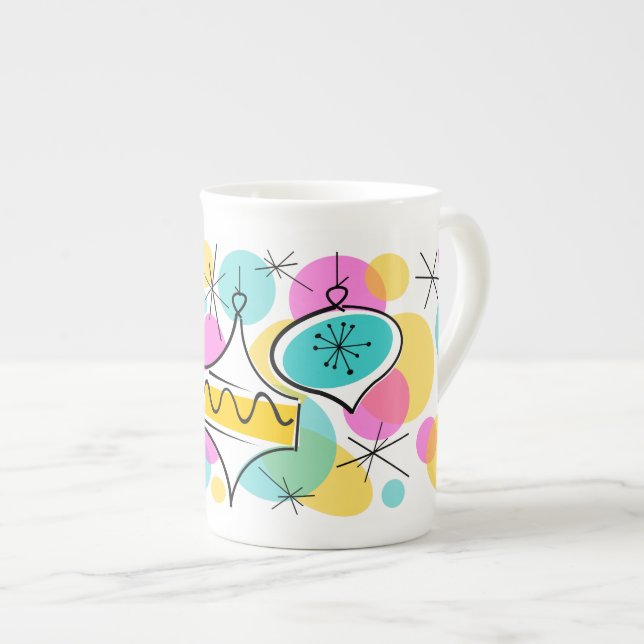 Tasse En Porcelaine Arbre rétro Baubles chine d'os de boue (Devant droit)