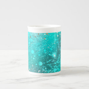 Tasse En Porcelaine Arrière - plan à huile Turquoise de la menthe