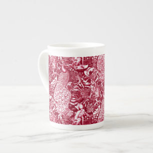 Tasse En Porcelaine Art Nouveau Peacock Imprimer, Vin Bourgogne