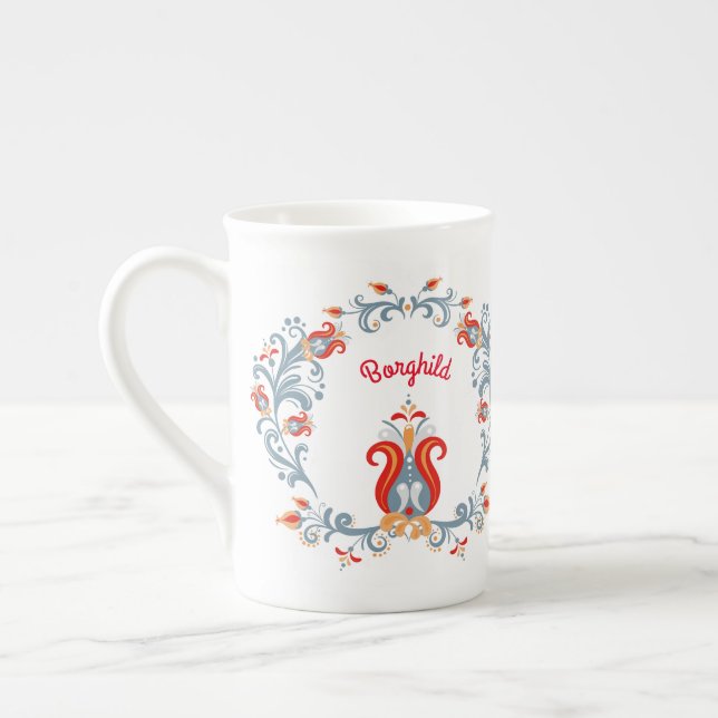 Tasse En Porcelaine Art populaire scandinave Velkommen Mug (Gauche)