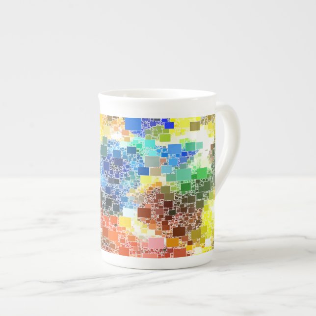 Tasse En Porcelaine Artwork de blocs flottants festifs (Devant droit)