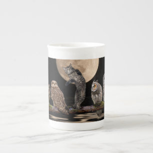 Tasse En Porcelaine Asio dansant avec les hiboux