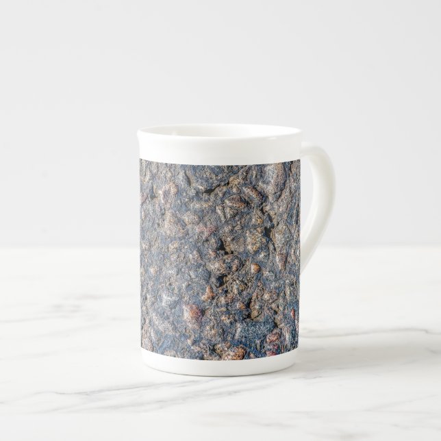 Tasse En Porcelaine Asphalte et texture de galets (Devant droit)