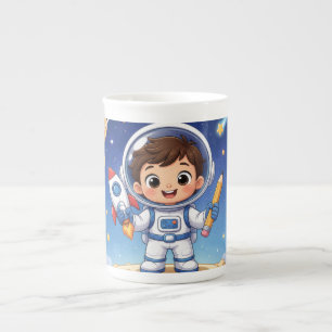 Tasse En Porcelaine Astronaute enfant prêt à explorer le cahier scolai